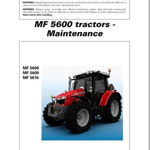 Massey Ferguson 5608 5609 5610 Maintenance Manual 7060082M1