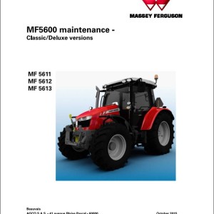 Massey Ferguson 5611 5612 5613 Maintenance Manual 7060757M2