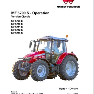Massey Ferguson 5709S to 5713S Dyna 4 6 Operators Manual