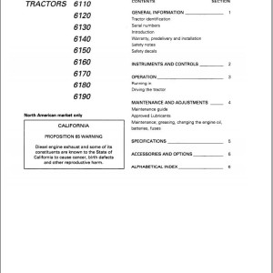 Massey Ferguson 6110 to 6190 Operators Manual 3378015M7