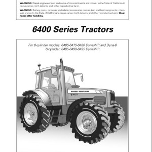 Massey Ferguson 6400 Series Operators Manual 3378504M4