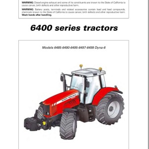 Massey Ferguson 6485 to 6499 Dyna-6 Operators Manual 4315075M2