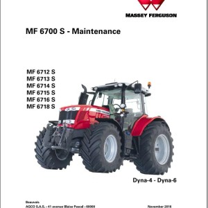 Massey Ferguson 6712S to 6718S Dyna 4 6 Operation Maintenance Manual