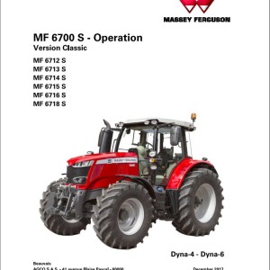 Massey Ferguson 6712S to 6718S Dyna 4 6 Operation Manual
