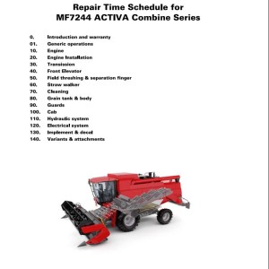 Massey Ferguson 7244 ACTIVA Repair Time Schedule LA327389010
