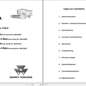 Massey Ferguson 7260Beta to 7270AL-4 Beta Operators Manual 327176017