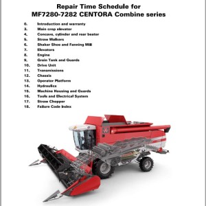 Massey Ferguson 7280 7282 CENTORA Repair Time Schedule D3111900M2