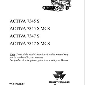 Massey Ferguson 7345S to 7347SMCS ACTIVA Workshop Manual LA327325010M
