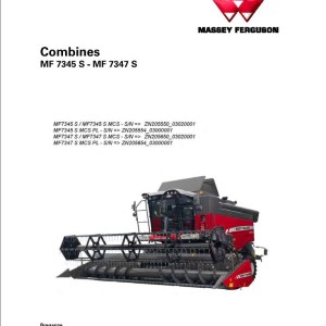 Massey Ferguson 7345S to 7347SMCS PL Operators Manual LA327306017224