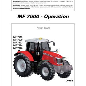 Massey Ferguson 7619 7620 7622 7624 7626 Dyna-6 Operation Manual
