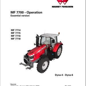 Massey Ferguson 7714 7715 7716 7718 Dyna 4 6 Operation Manual ACT001031B