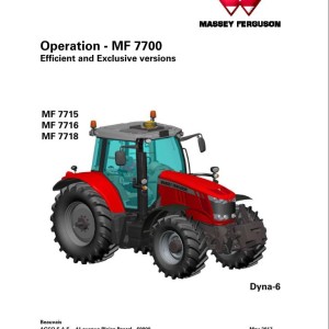 Massey Ferguson 7715 7716 7718 Dyna-6 Operation Manual ACT001095B