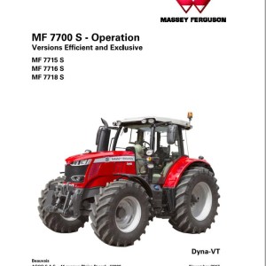 Massey Ferguson 7715S 7716S 7718S Dyna-VT Operation Manual