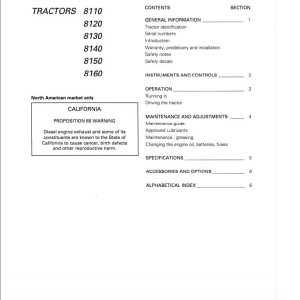 Massey Ferguson 8110 to 8160 Operators Manual 3378020M5