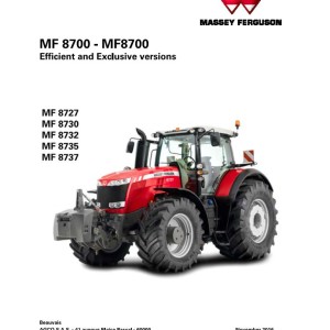 Massey Ferguson 8727 8730 8732 8735 8737 Operators Manual