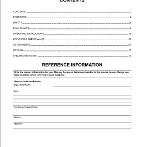 Massey Ferguson 8947 Operation Maintenance Manual 1857508M1