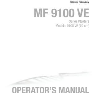 Massey Ferguson 9108VE Operators Manual 700208462A