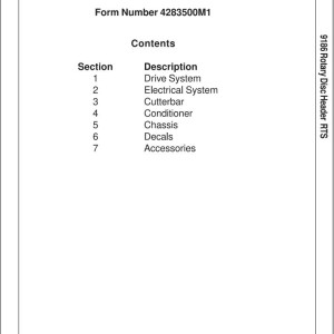 Massey Ferguson 9186 Repair Time Schedule 4283500M1