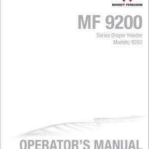 Massey Ferguson 9250 Operators Manual 700738430G