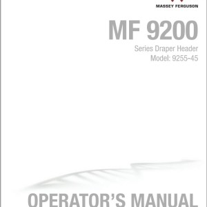 Massey Ferguson 9255-45 Operators Manual ACW229346A