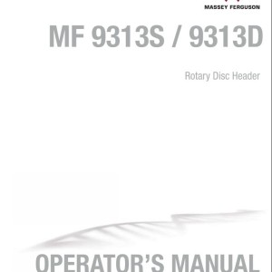Massey Ferguson 9313S 9313D Operators Manual ACX2430300