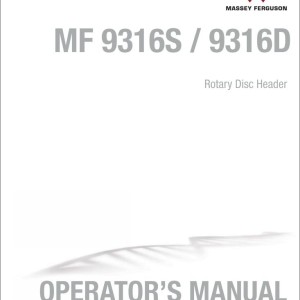 Massey Ferguson 9316S 9316D Operators Manual 700750336B