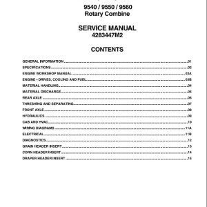 Massey Ferguson 9540 9550 9560 Service Manual 4283447M2