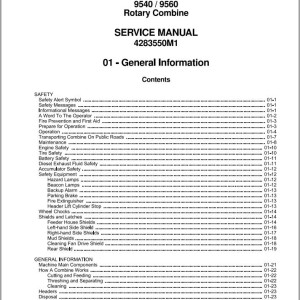 Massey Ferguson 9540 9560 Service Manual 4283550M1