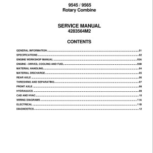 Massey Ferguson 9545 9565 Workshop Manual 4283564M2