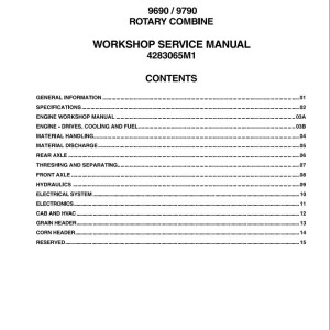 Massey Ferguson 9690 9790 Workshop Service Manual 4283065M1