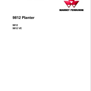 Massey Ferguson 9812 9812VE Workshop Service Manual 4283521M2