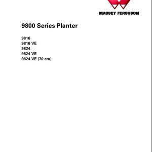 Massey Ferguson 9816 to 9824VE Workshop Service Manual 4283617M1