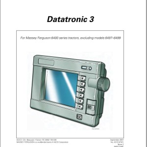 Massey Ferguson Datatronic 3 Operators Manual