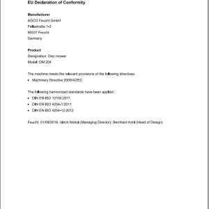 Massey Ferguson DM204 Operators Manual FEL13923601