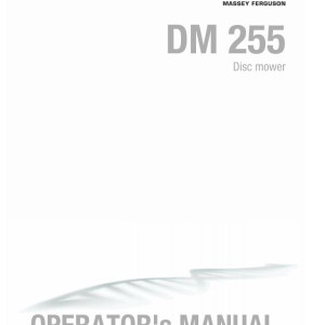Massey Ferguson DM255 Operators Manual FEL1392350101