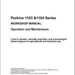 Massey Ferguson Engine Perkins 1103 1104 Series Workshop Manual SEBU7833-00