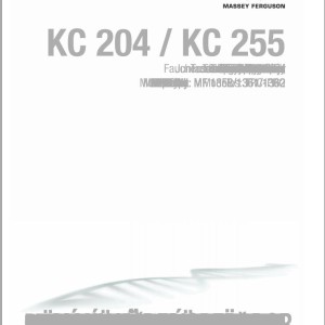 Massey Ferguson KC204 KC255 Operators Manual FEL1276940101