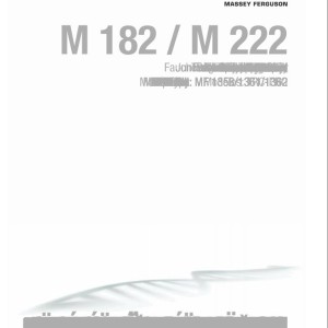 Massey Ferguson M182 M222 Operators Manual FEL1276250101