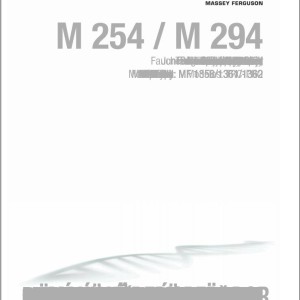 Massey Ferguson M254 M294 Operators Manual FEL1287120101