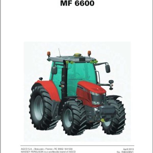 Massey Ferguson MF6600 Series Workshop Service Manual 7060326M1