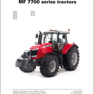 Massey Ferguson MF7700 Series Workshop Service Manual ACT0009130