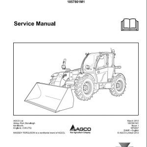 Massey Ferguson MF9407TS MF9407S Service Manual 1857801M1