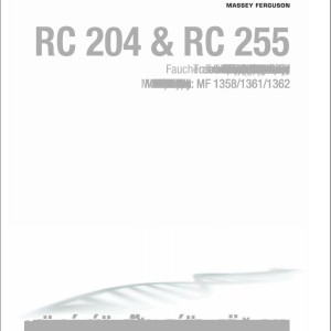 Massey Ferguson RC204 RC205 Operators Manual FEL12835901