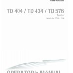 Massey Ferguson TD404DSR TD404DN TD434DN TD576DN Operators Manual FEL1540290101