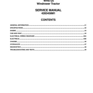 Massey Ferguson WR9725 Service Manual 4283458M1