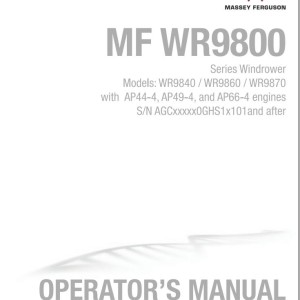 Massey Ferguson WR9840 WR9860 WR9870 Operators Manual