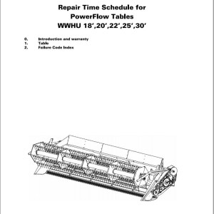 Massey Ferguson WWHU 18' to 30' Repair Time Schedule D3115900M1