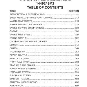 Massey Ferguson 1125 1140 1145 1240 1250 1260 Workshop Service Manual 1449249M2