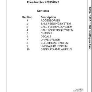 Massey Ferguson 1835 1837 1839 Parts Manual 4283502M2
