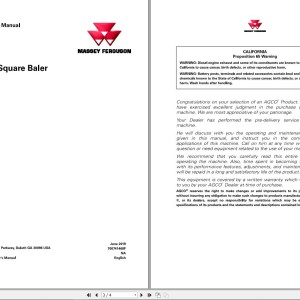 Massey Ferguson 2240 to 2290 Operators Manual 700741468F